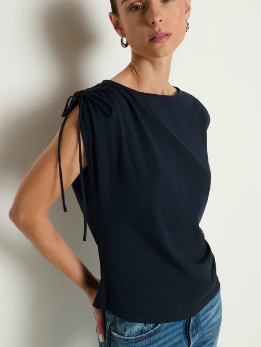Julie Shoulder Tie Top in Night Sky NWT - Picture 2 of 5